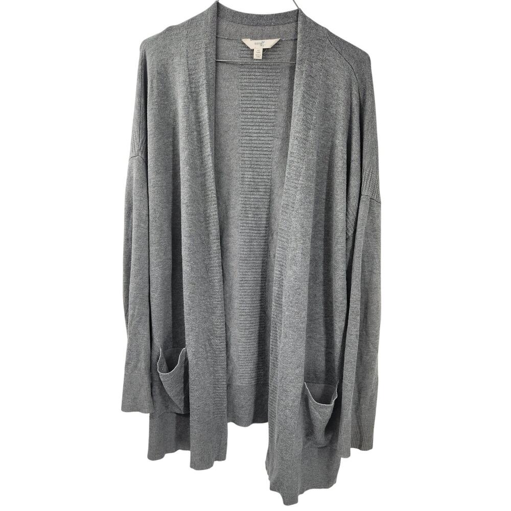 TERRA & SKY Gray Open Front Cardigan Womens Size 0X 14W